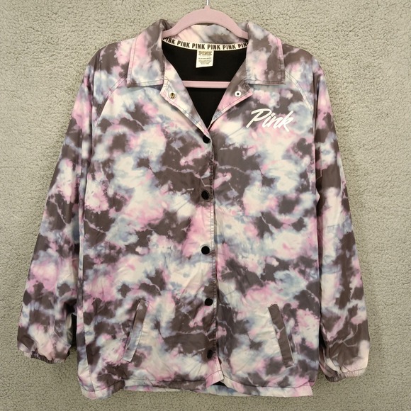 PINK Victoria's Secret Jackets & Blazers - PINK Victoria's Secret XS Multicolor Tie Dye Jacket Lightweight Windbreaker‎